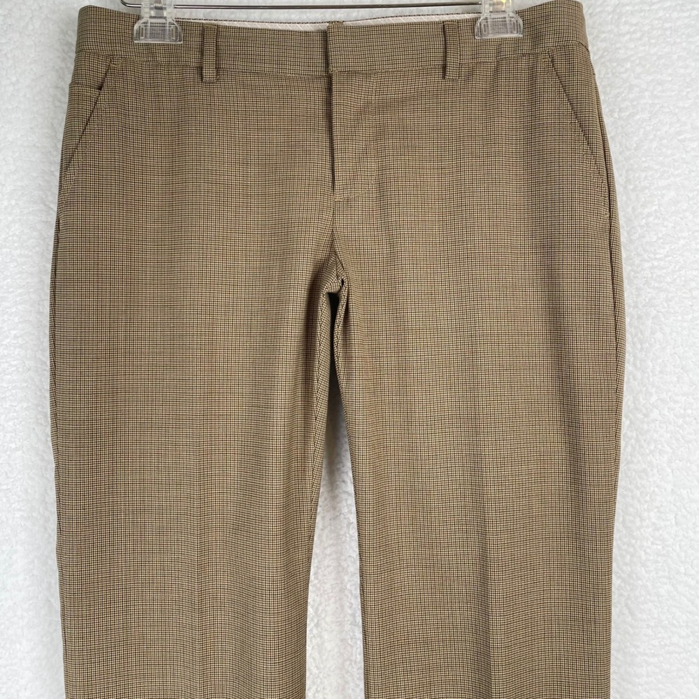 Gap Womens 6 Ankle Pants Hip Slung Wool Blend Brown Micro Houndstooth Straight